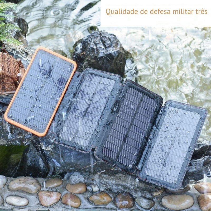 Placa Solar Carregador Portátil. a prova de agua -Waterproof - Continua captando bateria pela luz solar mesmo em dia nublado  escolha 1 placa , 3 placas , 5 placas