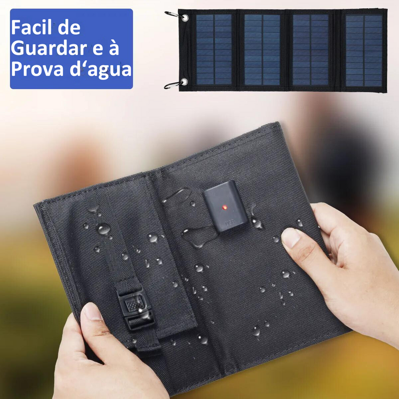 Solar Panel Folding Charger Portable Battery Charger for Cell Phone Outdoor Waterproof Power Bank for Camping Accessories