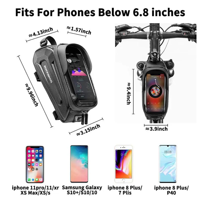 Bicycle Bag Waterproof -Touch Screen- Cycling Bag 6.5 '' Phone Case - Bike ROCKBROS