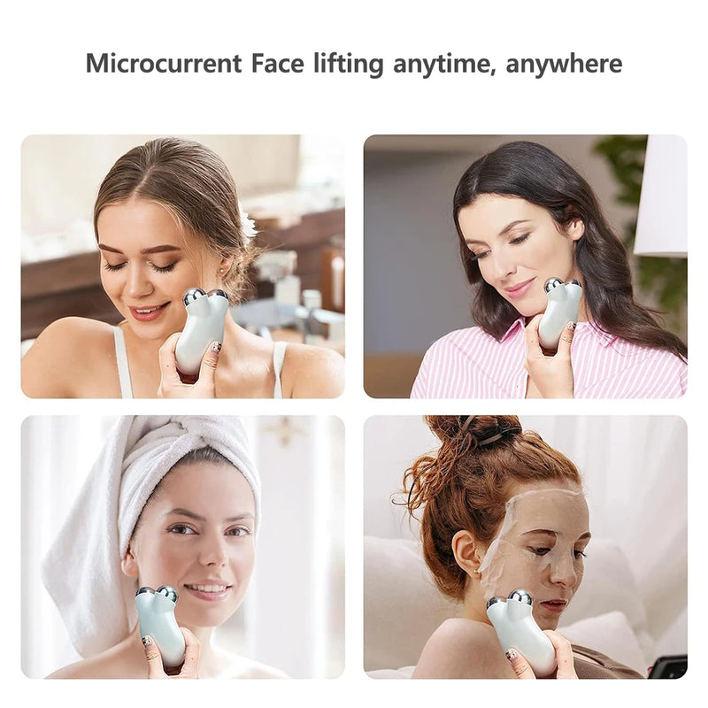 Microcorrente massageador facial. máquina de levantamento de rugas microcorrente EMS anti-rugas Lifting Massager anti idade reduz o envelhecimento Trata a flacidez ativação do colágeno da pele.