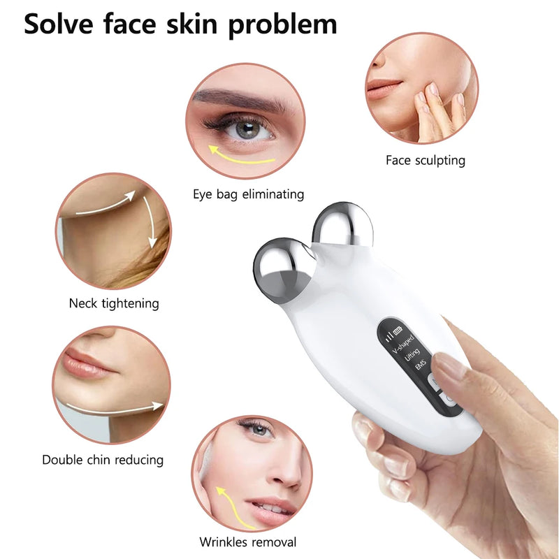 Microcorrente massageador facial. máquina de levantamento de rugas microcorrente EMS anti-rugas Lifting Massager anti idade reduz o envelhecimento Trata a flacidez ativação do colágeno da pele.