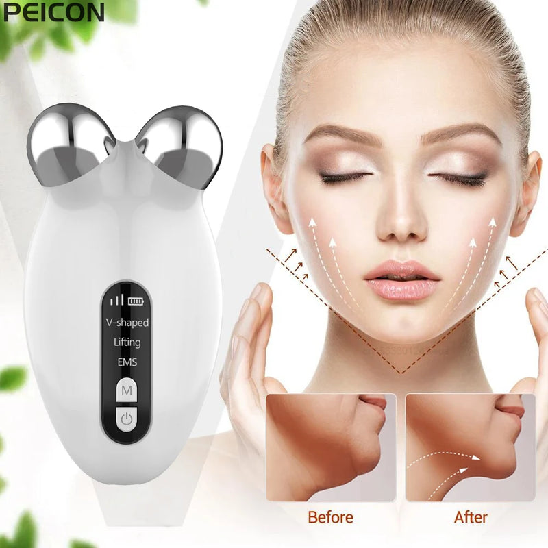 Microcorrente massageador facial. máquina de levantamento de rugas microcorrente EMS anti-rugas Lifting Massager anti idade reduz o envelhecimento Trata a flacidez ativação do colágeno da pele.