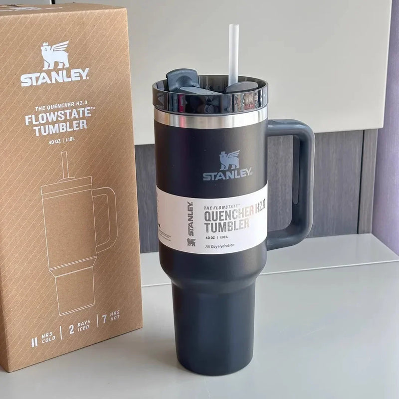 Stanley Tumbler FlowState Straw Lid Stainless Steel 30oz/40oz Vacuum Insulated Car Mug Double Wall Thermal Iced Travel Cup