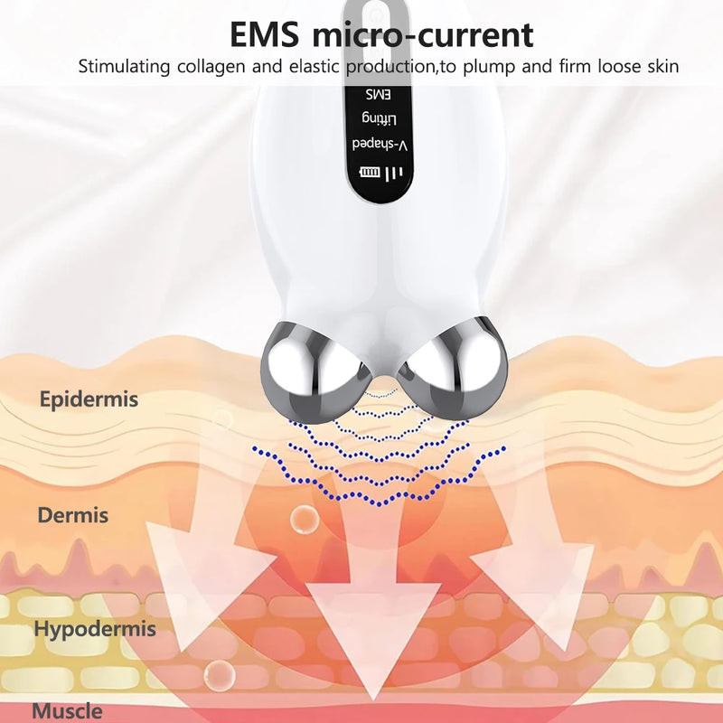 Microcorrente massageador facial. máquina de levantamento de rugas microcorrente EMS anti-rugas Lifting Massager anti idade reduz o envelhecimento Trata a flacidez ativação do colágeno da pele.