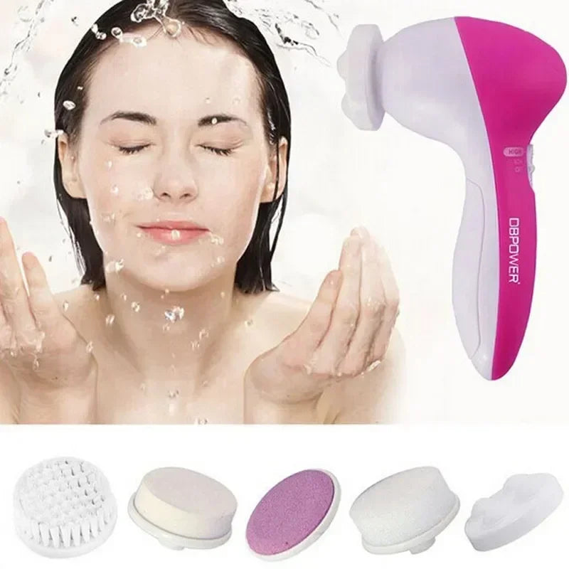 limpeza facial escova elétrica / esfoliando e cuidando da pele  /5 em 1 spa