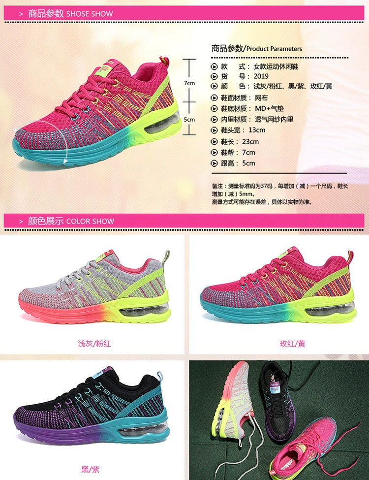 Tenis feminino conforto ortopedico esporte - amortecedor ar - Mesh Air Cushion Fashion Sports Shoes